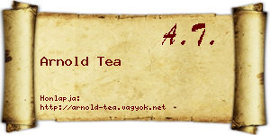 Arnold Tea névjegykártya